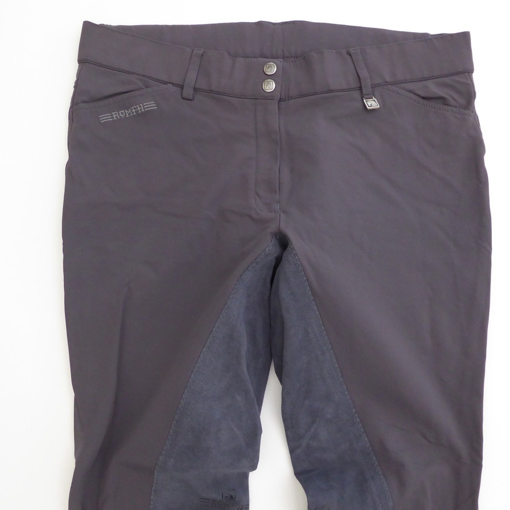 Romfh Women Equestrian Riding Breeches Pants Gray Full Seat Size 34L Long - Picture 2 of 11